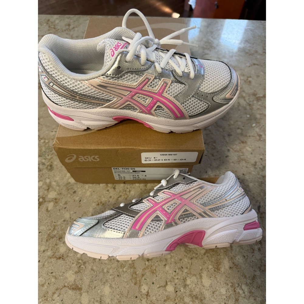 Asics Gel-1130 GS Kids White Dragon Fruit Running Shoes 1204A169-107 Size 5Y